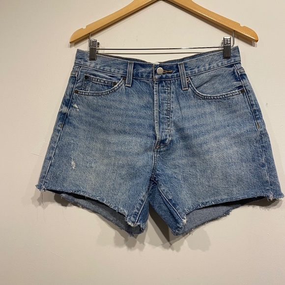 Aritzia Denim Forum The Ex Boyfriend Midi Denim Short Size 27 - Picture 1 of 5